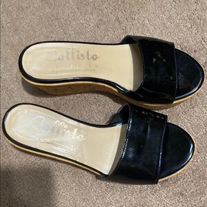 Callisto Black Wedge Size 5 Shoes Elegant Design